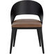 Dezirae Black / Cognac Leather Dining Chair